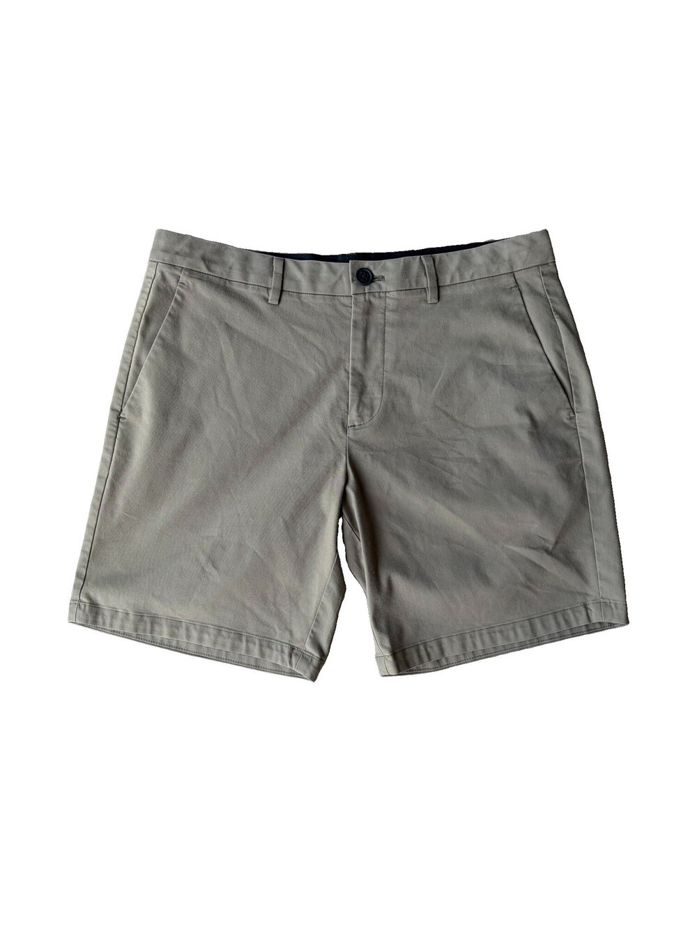 Bonobos Men's beige Chino Shorts Cotton Blend Stretch Flat Front 7" Inseam